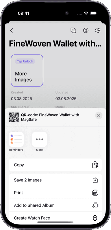 Preview of the Sklad inventory app interface 2